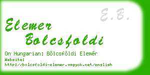 elemer bolcsfoldi business card